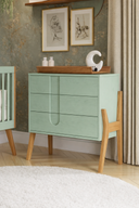 Signature Collection Dresser with Changing Top · Sage Green · Natural Oak