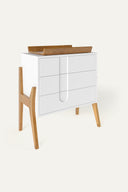 Signature Collection Dresser with Changing Top · White · Natural Oak